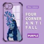 HONTINGA iPhone 17E ile Uyumlu Şeffaf Kılıfı Düşüme Önleyici Basitlik Anti Düşme Kamera Korumali Yaratıcılık Desen Yumuşak Silikon Telefon Kılıfı Kadın ve Erkek Için Uygundur K3-0167 - Mor