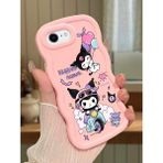 HONTINGA iPhone 6 Plus Uyumlu Kılıfı Düşüme Önleyici Basitlik Anti Düşme Darbeye Dayanıklı Basit Pembe Yumuşak Silikon Telefon Kılıfı Kuromi Desen K9-0082