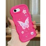 HONTINGA iPhone 6s Plus Uyumlu Kılıfı Düşüme Önleyici Basitlik Anti Düşme Darbeye Dayanıklı Basit Kırmızı Yumuşak Silikon Telefon Kılıfı Kelebek Desen K9-0071