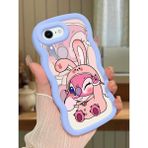 HONTINGA iPhone 6s Plus Uyumlu Kılıfı Düşüme Önleyici Basitlik Anti Düşme Darbeye Dayanıklı Basit Mavi Yumuşak Silikon Telefon Kılıfı Stitch Desen K9-0093