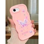 HONTINGA iPhone 6s Plus Uyumlu Kılıfı Düşüme Önleyici Basitlik Anti Düşme Darbeye Dayanıklı Basit Pembe Yumuşak Silikon Telefon Kılıfı Kelebek Desen K9-0071