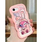 HONTINGA iPhone 6s Plus Uyumlu Kılıfı Düşüme Önleyici Basitlik Anti Düşme Darbeye Dayanıklı Basit Pembe Yumuşak Silikon Telefon Kılıfı Stitch Desen K9-0093