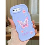 HONTINGA iPhone 7 Plus Uyumlu Kılıfı Düşüme Önleyici Basitlik Anti Düşme Darbeye Dayanıklı Basit Mavi Yumuşak Silikon Telefon Kılıfı Kelebek Desen K9-0071