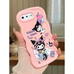 HONTINGA iPhone 7 Plus Uyumlu Kılıfı Düşüme Önleyici Basitlik Anti Düşme Darbeye Dayanıklı Basit Pembe Yumuşak Silikon Telefon Kılıfı Kuromi Desen K9-0082