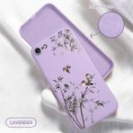 HONTINGA iPhone 8 ile Uyumlu Kılıfı Içi Kadifeli Düşüme Önleyici Basitlik Anti Düşme Kamera Korumali Küçük Kuş Desen Telefon Kılıfı Kadın ve Erkek Için Uygundur K6-0207 - Mor