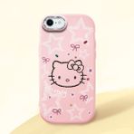 HONTINGA iPhone 8 ile Uyumlu Kılıfı Kamera Korumalı Düşüme Önleyici Basitlik Pembe Yumuşak Silikon Telefon Kılıfı Hello Kitty Desenli K4-0227 - Renkli