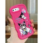 HONTINGA iPhone 8 Plus Uyumlu Kılıfı Düşüme Önleyici Basitlik Anti Düşme Darbeye Dayanıklı Basit Kırmızı Yumuşak Silikon Telefon Kılıfı Kuromi Desen K9-0082