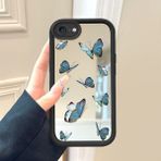 HONTINGA iPhone Se 2020 ile Uyumlu Aynalı Kılıfı Düşüme Önleyici Basitlik Anti Düşme Kamera Korumali Kelebek Desen Yumuşak Silikon Telefon Kılıfı Kadın ve Erkek Için Uygundur K2-9110 - 001-Renkli