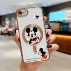HONTINGA iPhone Se 2020 ile Uyumlu Şeffaf Magsafe Wireless Kılıfı Düşüme Önleyici Basitlik Anti Düşme Kamera Korumali Mickey Desen Yumuşak Silikon Telefon Kılıfı Kadın ve Erkek Için Uygundur K7-2110 - Altın