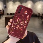 HONTINGA Oppo A16 ile Uyumlu Kılıfı Düşüme Önleyici Basitlik Anti Düşme Kamera Korumali Çiçek Bordo Desen Yumuşak Silikon Telefon Kılıfı Kadın ve Erkek Için Uygundur K2-7098 - 001-Renkli