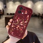 HONTINGA Oppo A6 Pro 4g ile Uyumlu Kılıfı Düşüme Önleyici Basitlik Anti Düşme Kamera Korumali Çiçek Bordo Desen Yumuşak Silikon Telefon Kılıfı Kadın ve Erkek Için Uygundur K2-7098 - 001-Renkli