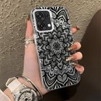HONTINGA Oppo A6 Pro 4g ile Uyumlu Kılıfı Silikon Kenar Sert Arka Düşüme Önleyici Basitlik Anti Düşme Kamera Korumali Iran Halısı Desen Telefon Kılıfı Kadın ve Erkek Için Uygundur K1-0514 - Renkli