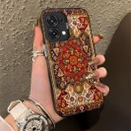 HONTINGA Oppo A6 Pro 5g ile Uyumlu Kılıfı Silikon Kenar Sert Arka Düşüme Önleyici Basitlik Anti Düşme Kamera Korumali Iran Halısı Desen Telefon Kılıfı Kadın ve Erkek Için Uygundur K1-0514 - 001-Renkli