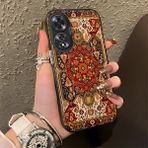 HONTINGA Oppo A60 ile Uyumlu Kılıfı Silikon Kenar Sert Arka Düşüme Önleyici Basitlik Anti Düşme Kamera Korumali Iran Halısı Desen Telefon Kılıfı Kadın ve Erkek Için Uygundur K1-0514 - 001-Renkli