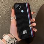 Hontinga Realme C21 C21Y C25 C25S C25Y Uyumlu Kılıfı Silikon Kenar Sert Arka Düşüme Önleyici Basitlik Anti Düşme Kamera Korumali Bmw Desen Telefon Kılıfı K1-0587 - 001-Renkli