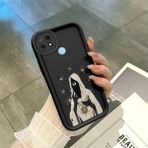 HONTINGA Realme C21 ile Uyumlu Kılıfı Düşüme Önleyici Basitlik Anti Düşme Kamera Korumali Yaratıcı Siyah Desen Yumuşak Silikon Telefon Kılıfı Kadın ve Erkek Için Uygundur K2-0154 - 001-Renkli