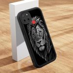 HONTINGA Realme C25S ile Uyumlu Kılıfı Düşüme Önleyici Basitlik Anti Düşme Kamera Korumali Aslan Siyah Desen Yumuşak Silikon Telefon Kılıfı Kadın ve Erkek Için Uygundur K2-0248 - 001-Renkli