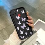 HONTINGA Realme C25S ile Uyumlu Kılıfı Düşüme Önleyici Basitlik Anti Düşme Kamera Korumali Kelebek Siyah Desen Yumuşak Silikon Telefon Kılıfı Kadın ve Erkek Için Uygundur K2-0061 - 001-Renkli