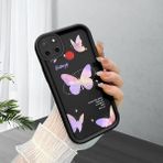 HONTINGA Realme C25S ile Uyumlu Kılıfı Düşüme Önleyici Basitlik Anti Düşme Kamera Korumali Kelebek Siyah Desen Yumuşak Silikon Telefon Kılıfı Kadın ve Erkek Için Uygundur K2-0061 - Renkli