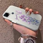 HONTINGA Realme C25S ile Uyumlu Kılıfı Silikon Kenar Sert Arka Düşüme Önleyici Basitlik Anti Düşme Kamera Korumali Çiçekler Desen Telefon Kılıfı Kadın ve Erkek Için Uygundur K1-0722 - Renkli