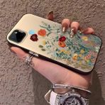 HONTINGA Realme C25Y ile Uyumlu Kılıfı Silikon Kenar Sert Arka Düşüme Önleyici Basitlik Anti Düşme Kamera Korumali Çiçekler Desen Telefon Kılıfı Kadın ve Erkek Için Uygundur K1-0722 - 001-Renkli