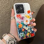 HONTINGA Realme C61 ile Uyumlu Kılıfı Silikon Kenar Sert Arka Düşüme Önleyici Basitlik Anti Düşme Kamera Korumali Çiçek Desen Telefon Kılıfı Kadın ve Erkek Için Uygundur K1-0859 - Renkli