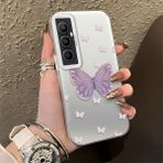 HONTINGA Realme C65 ile Uyumlu Kılıfı Silikon Kenar Sert Arka Düşüme Önleyici Basitlik Anti Düşme Kamera Korumali Kelebek Desen Telefon Kılıfı Kadın ve Erkek Için Uygundur K1-0863 - Renkli