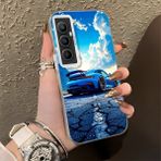 HONTINGA Realme C65 ile Uyumlu Kılıfı Silikon Kenar Sert Arka Düşüme Önleyici Basitlik Anti Düşme Kamera Korumali Spor Araba Desen Telefon Kılıfı Kadın ve Erkek Için Uygundur K1-0615 - Renkli
