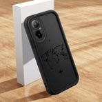 HONTINGA Realme C67 ile Uyumlu Kılıfı Düşüme Önleyici Basitlik Anti Düşme Kamera Korumali Şirin Uçuş Siyah Desen Yumuşak Silikon Telefon Kılıfı Kadın ve Erkek Için Uygundur K2-0401 - 001-Renkli