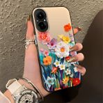 HONTINGA Realme C67 ile Uyumlu Kılıfı Silikon Kenar Sert Arka Düşüme Önleyici Basitlik Anti Düşme Kamera Korumali Çiçek Desen Telefon Kılıfı Kadın ve Erkek Için Uygundur K1-0859 - 001-Renkli