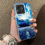 HONTINGA Realme Note 60 ile Uyumlu Kılıfı Silikon Kenar Sert Arka Düşüme Önleyici Basitlik Anti Düşme Kamera Korumali Spor Araba Desen Telefon Kılıfı Kadın ve Erkek Için Uygundur K1-0615 - Renkli