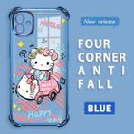 HONTINGA Samsung Galaxy A04 ile Uyumlu Şeffaf Kılıfı Düşüme Önleyici Basitlik Anti Düşme Kamera Korumali Hello Kitty Desen Yumuşak Silikon Telefon Kılıfı Kadın ve Erkek Için Uygundur K3-0193 - Mavi