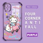 HONTINGA Samsung Galaxy A04 ile Uyumlu Şeffaf Kılıfı Düşüme Önleyici Basitlik Anti Düşme Kamera Korumali Hello Kitty Desen Yumuşak Silikon Telefon Kılıfı Kadın ve Erkek Için Uygundur K3-0193 - Mor