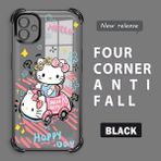 HONTINGA Samsung Galaxy A04 ile Uyumlu Şeffaf Kılıfı Düşüme Önleyici Basitlik Anti Düşme Kamera Korumali Hello Kitty Desen Yumuşak Silikon Telefon Kılıfı Kadın ve Erkek Için Uygundur K3-0193 - Siyah