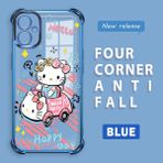 HONTINGA Samsung Galaxy A04E ile Uyumlu Şeffaf Kılıfı Düşüme Önleyici Basitlik Anti Düşme Kamera Korumali Hello Kitty Desen Yumuşak Silikon Telefon Kılıfı Kadın ve Erkek Için Uygundur K3-0193 - Mavi