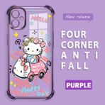 HONTINGA Samsung Galaxy A05 ile Uyumlu Şeffaf Kılıfı Düşüme Önleyici Basitlik Anti Düşme Kamera Korumali Hello Kitty Desen Yumuşak Silikon Telefon Kılıfı Kadın ve Erkek Için Uygundur K3-0193 - Mor
