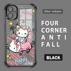 HONTINGA Samsung Galaxy A05 ile Uyumlu Şeffaf Kılıfı Düşüme Önleyici Basitlik Anti Düşme Kamera Korumali Hello Kitty Desen Yumuşak Silikon Telefon Kılıfı Kadın ve Erkek Için Uygundur K3-0193 - Siyah