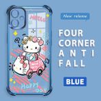 HONTINGA Samsung Galaxy A06 ile Uyumlu Şeffaf Kılıfı Düşüme Önleyici Basitlik Anti Düşme Kamera Korumali Hello Kitty Desen Yumuşak Silikon Telefon Kılıfı Kadın ve Erkek Için Uygundur K3-0193 - Mavi