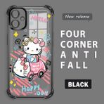 HONTINGA Samsung Galaxy A06 ile Uyumlu Şeffaf Kılıfı Düşüme Önleyici Basitlik Anti Düşme Kamera Korumali Hello Kitty Desen Yumuşak Silikon Telefon Kılıfı Kadın ve Erkek Için Uygundur K3-0193 - Siyah