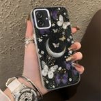 HONTINGA Samsung Galaxy A07 ile Uyumlu Kılıf Silikon Kenar Sert Arka Kamera Koruyucu Basitlik Anti Düşme Kamera Korumalı Ay Desen Couple Telefon Kılıfı Kadın ve Erkek Için Uygundur K1-1373 - Beyaz