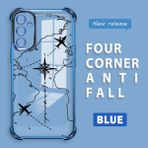 HONTINGA Samsung Galaxy A14 ile Uyumlu Şeffaf Kılıfı Düşüme Önleyici Basitlik Anti Düşme Kamera Korumali Uçuş Desen Yumuşak Silikon Telefon Kılıfı Kadın ve Erkek Için Uygundur K3-0202 - Mavi
