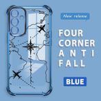 HONTINGA Samsung Galaxy A15 ile Uyumlu Şeffaf Kılıfı Düşüme Önleyici Basitlik Anti Düşme Kamera Korumali Uçuş Desen Yumuşak Silikon Telefon Kılıfı Kadın ve Erkek Için Uygundur K3-0202 - Mavi