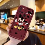 HONTINGA Samsung Galaxy A21S ile Uyumlu Kılıfı Düşüme Önleyici Basitlik Anti Düşme Kamera Korumali Mickey Bordo Desen Yumuşak Silikon Telefon Kılıfı Kadın ve Erkek Için Uygundur K2-7209 - Renkli