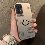 HONTINGA Samsung Galaxy A23 ile Uyumlu Kılıfı Silikon Kenar Sert Arka Düşüme Önleyici Basitlik Anti Düşme Kamera Korumali Gülümseme Desen Telefon Kılıfı Kadın ve Erkek Için Uygundur K1-0738 - 001-Renkli