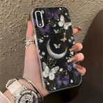 HONTINGA Samsung Galaxy A30 ile Uyumlu Kılıf Silikon Kenar Sert Arka Kamera Koruyucu Basitlik Anti Düşme Kamera Korumalı Ay Desen Couple Telefon Kılıfı Kadın ve Erkek Için Uygundur K1-1373 - Beyaz