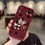 HONTINGA Samsung Galaxy A30 ile Uyumlu Kılıfı Düşüme Önleyici Basitlik Anti Düşme Kamera Korumali Mickey Bordo Desen Yumuşak Silikon Telefon Kılıfı Kadın ve Erkek Için Uygundur K2-7209 - 001-Renkli