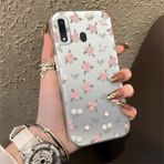 HONTINGA Samsung Galaxy A30 ile Uyumlu Kılıfı Silikon Kenar Sert Arka Düşüme Önleyici Basitlik Anti Düşme Kamera Korumali Çiçek Desen Telefon Kılıfı Kadın ve Erkek Için Uygundur K1-0833 - Renkli