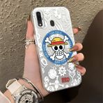 HONTINGA Samsung Galaxy A30 ile Uyumlu Kılıfı Silikon Kenar Sert Arka Düşüme Önleyici Basitlik Anti Düşme Kamera Korumali One Piece Desen Telefon Kılıfı Kadın ve Erkek Için Uygundur K1-0843 - Renkli