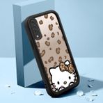 HONTINGA Samsung Galaxy A30S ile Uyumlu Kılıfı Düşüme Önleyici Basitlik Anti Düşme Kamera Korumali Şirin Kedi Hello Kitty Siyah Desen Yumuşak Silikon Telefon Kılıfı Kadın ve Erkek Için Uygundur K2-0084 - Renkli