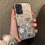 HONTINGA Samsung Galaxy A32 ile Uyumlu Kılıfı Silikon Kenar Sert Arka Düşüme Önleyici Basitlik Anti Düşme Kamera Korumali Yıldız Desen Telefon Kılıfı Kadın ve Erkek Için Uygundur K1-0840 - 001-Renkli